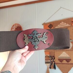 VTG medieval renaissance fair OOAK cage belt Handmade wide armor belt Viking